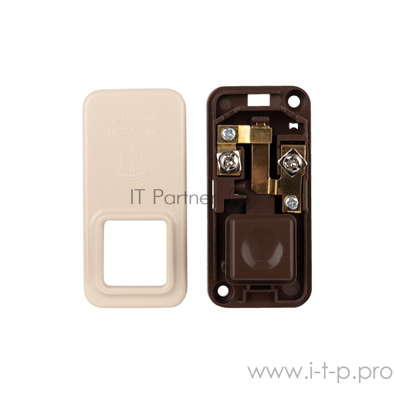 Кнопка для проводного звонка, пластик, 220 В