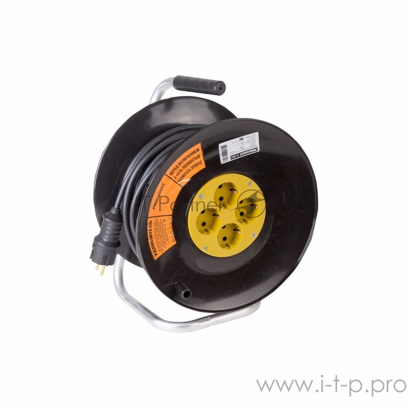 Удлинитель силовой на катушке 4 гнезда с/з 30 м 3х2,5 мм² PROFESSIONAL PROCONNECT