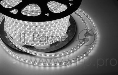 LED лента 220 В, 10х7 мм, IP67, SMD 2835, 60 LED/m, цвет свечения белый, бухта 100 м