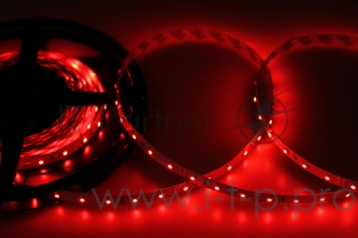 LED лента открытая, 8 мм, IP23, SMD 2835, 60 LED/m, 12 V, цвет свечения красный