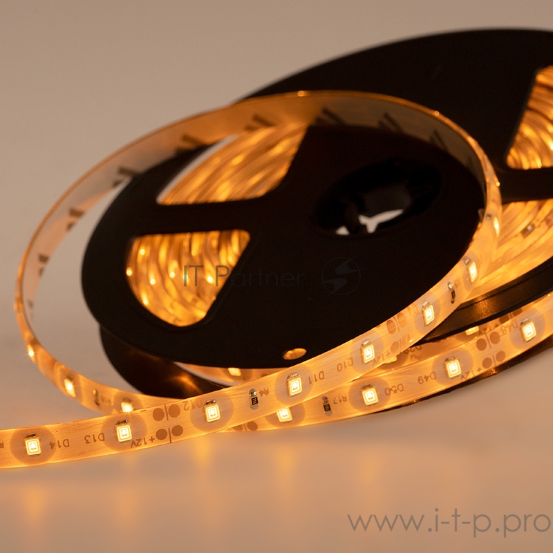 LED лента силикон, 8 мм, IP65, SMD 2835, 60 LED/m, 12 V, цвет свечения желтый