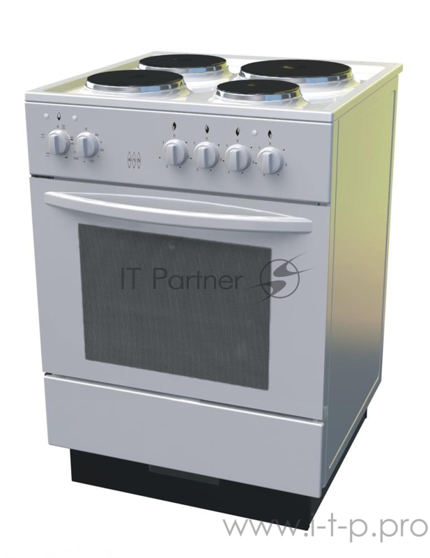 Плита электрическая, Цвет белый, 60*60*85, Кол-во конфорок 4,Объем духовки 64 л