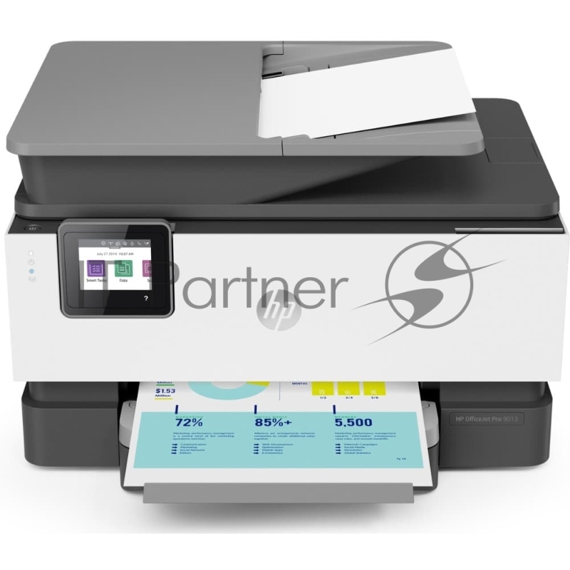 МФУ струйный HP Officejet Pro 9013 AiO (1KR49B) A4 Duplex WiFi USB RJ-45 белый/серый