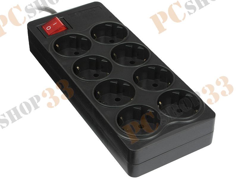 Сетевой фильтр 5bites SP8-B-50 Сетевой фильтр 5bites EXTRA 8 розеток, 3x0.75mm2, 5м, черный