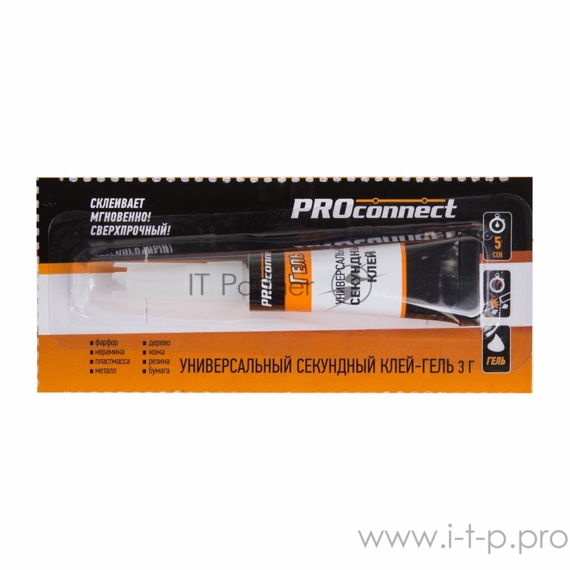 Универсальный секундный клей-гель PROconnect на мульти карте, 3 г