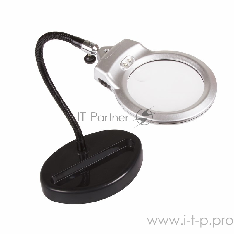 Лупа с подсветкой REXANT, 90 мм (2.5х) + 22 мм (5х), 2 LED, ниша