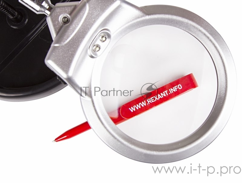 Лупа с подсветкой REXANT, 90 мм (2.5х) + 22 мм (5х), 2 LED, ниша