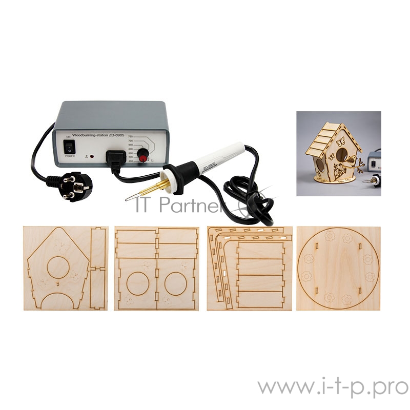 Набор для выжигания REXANT, «Кормушка для птиц», Выжигатель + 3D модель, 150х150 мм, пакет