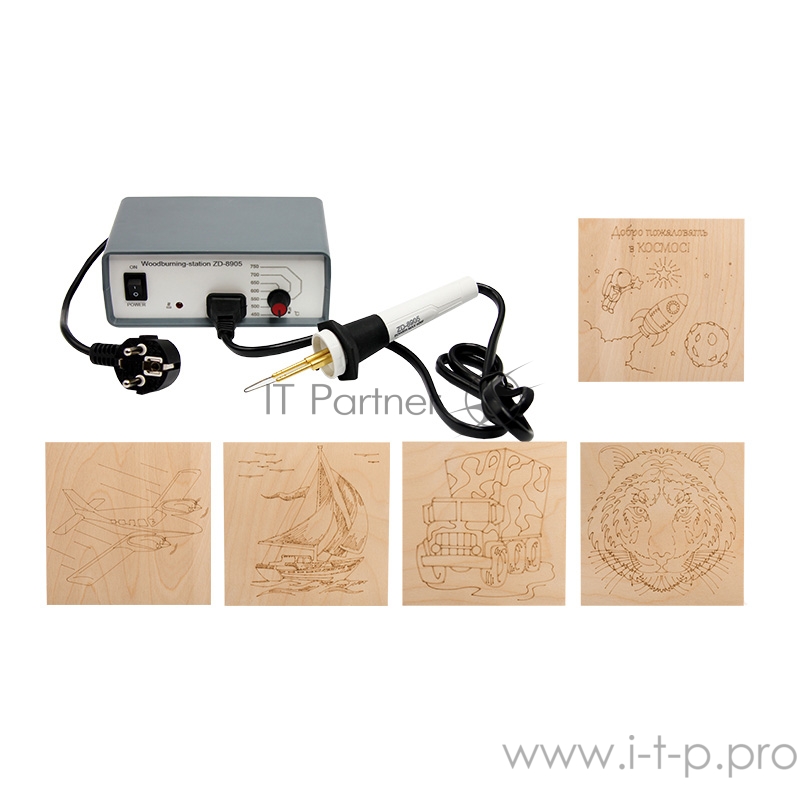 Набор для выжигания REXANT, «Для мальчиков», Выжигатель + 5 досок, 150х150 мм, пакет