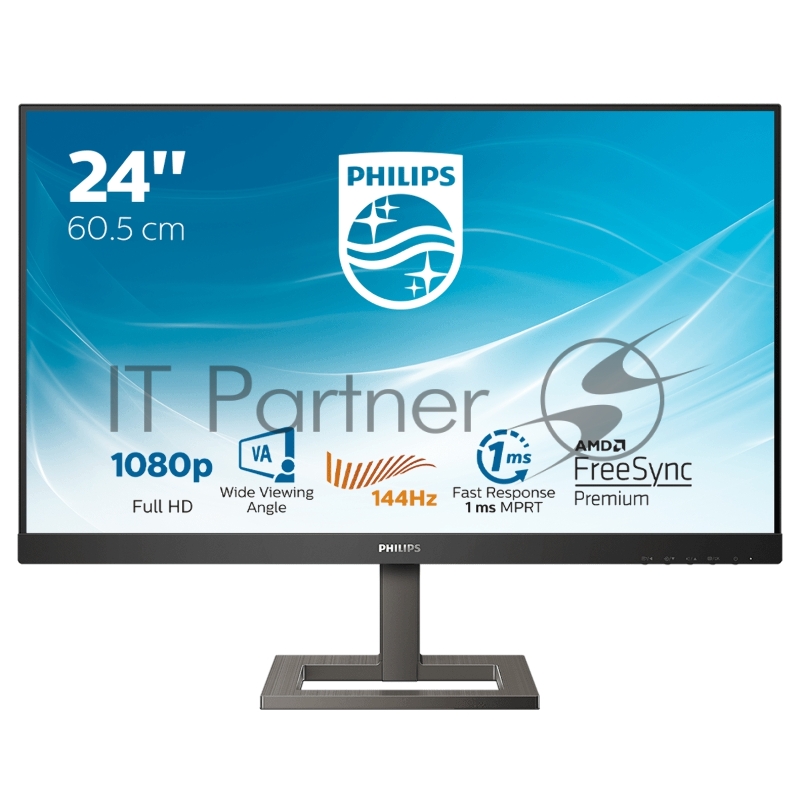 23,8 Philips 242E1GAEZ 1920x1080@144Гц VA LED 16:9 4(1)ms HDMI DP Mega Infinity DCR 3500:1 178/178 350cd HAS Tilt Speakers Black A