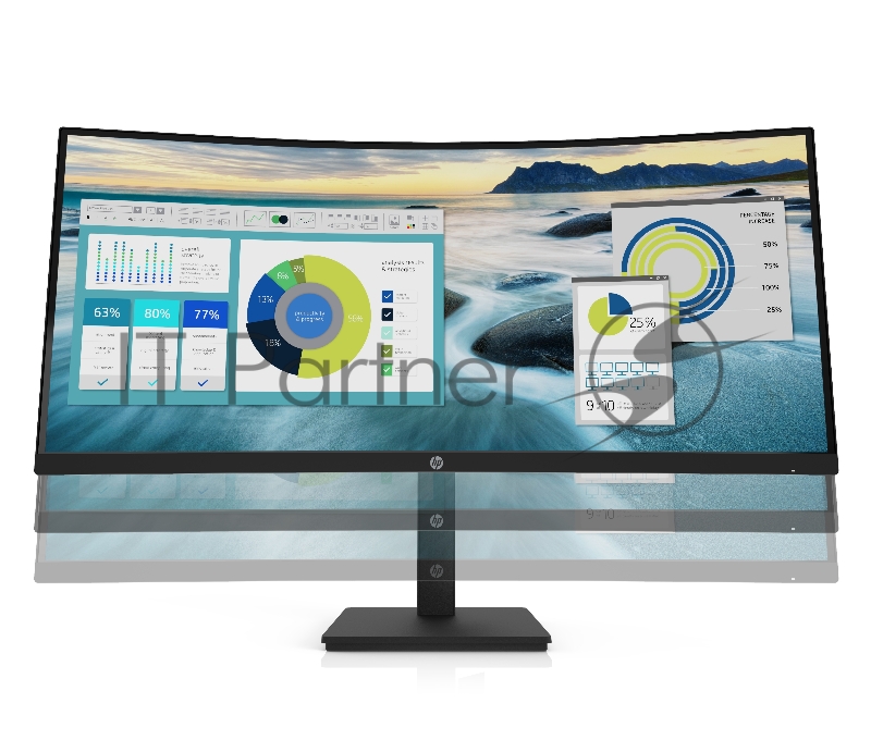 HP P34hc G4 34 Monitor Curved 3440x1440, 21:9, VA, 250 cd/m2, 3500:1, 5ms, HDMI, USB-C, USB, DisplayPort, Speakers, 50/60 Hz, Black (repl. 6GJ95AA,5D