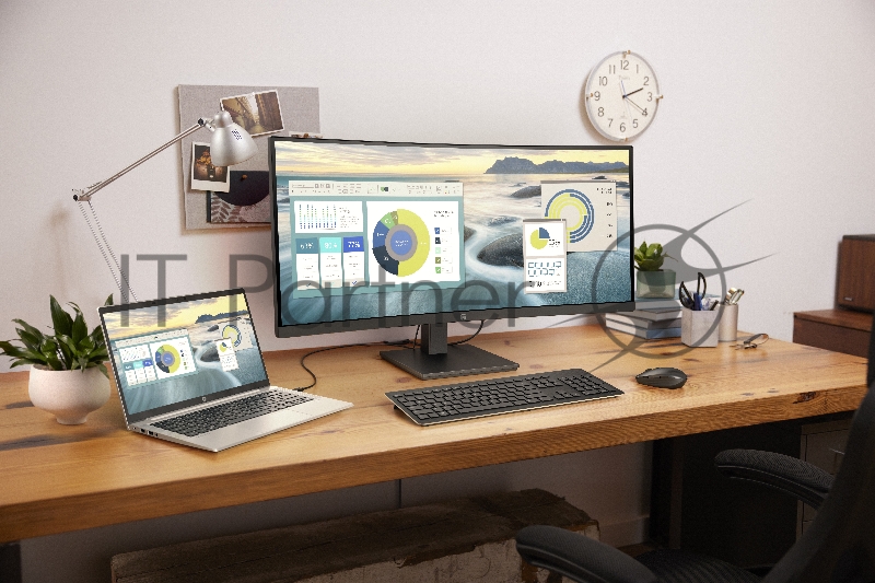 HP P34hc G4 34 Monitor Curved 3440x1440, 21:9, VA, 250 cd/m2, 3500:1, 5ms, HDMI, USB-C, USB, DisplayPort, Speakers, 50/60 Hz, Black (repl. 6GJ95AA,5D