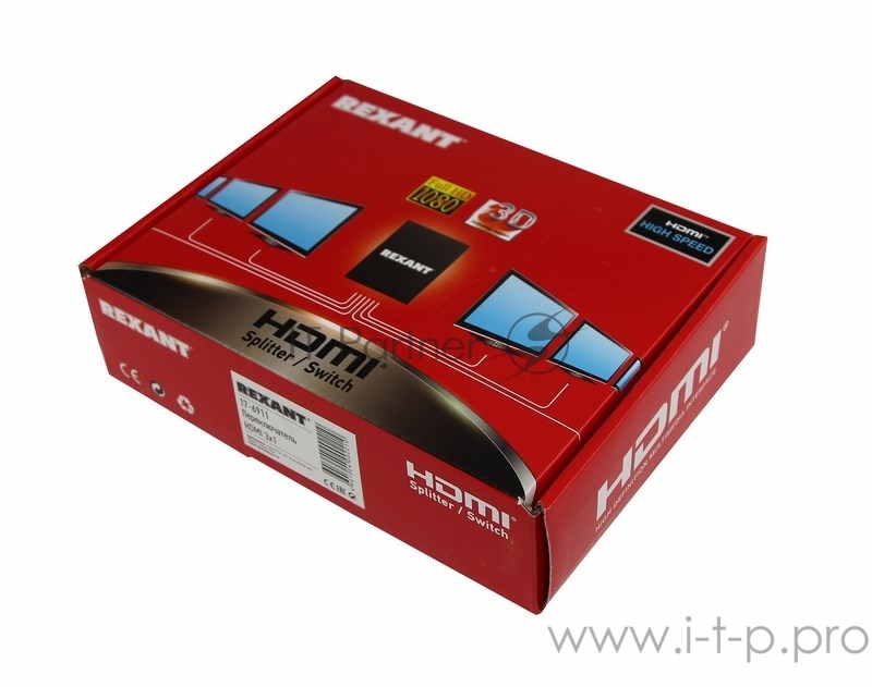 Переключатель HDMI 3 х 1, металл REXANT