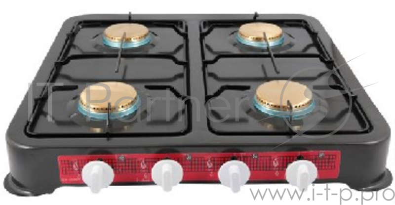 Газовая плита ENERGY EN-004B (ШхВхГ)545х90х510 мм. 4 газ. конфорки. Рабочая поверхность эмаль. Цвет черный.