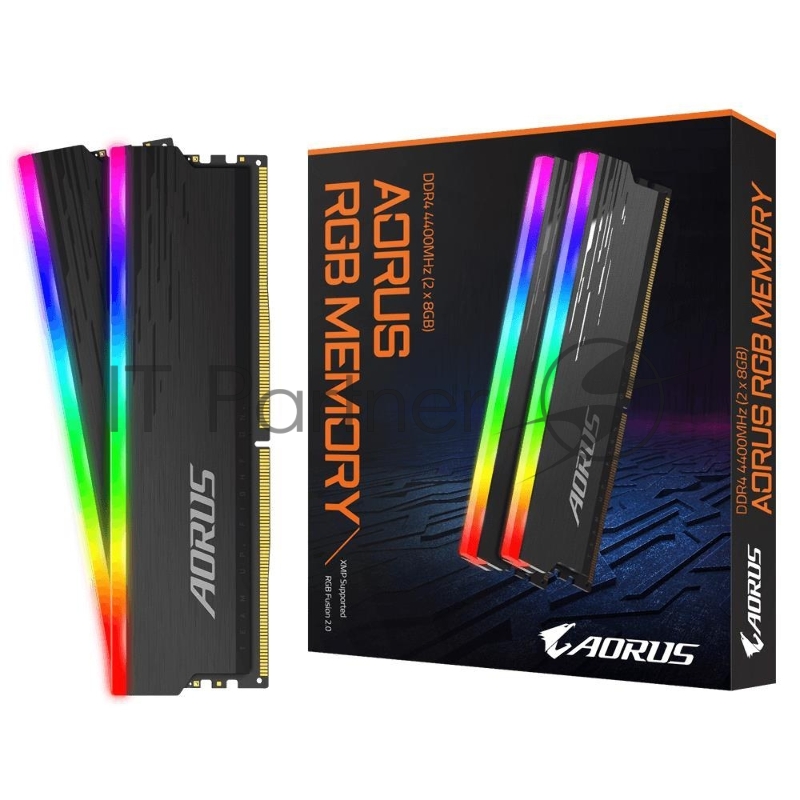 16GB Gigabyte DDR4 3733 DIMM Aorus RGB Gray Gaming Memory GP-ARS16G37 Non-ECC, CL18, 1.4V, XMP 2.0, Kit (2x8GB), RTL {20}, (814960)