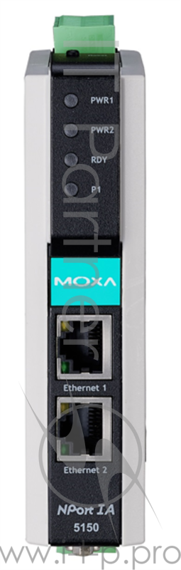 Ethernet сервер последовательных интерфейсов, 2xRS-232/422/485, с каскадированием (2xEthernet, 1 IP-адрес)