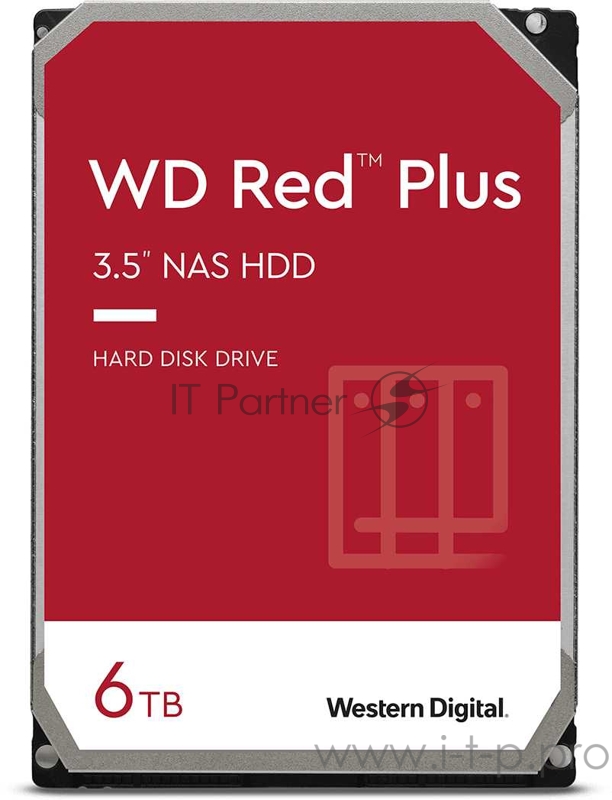 Жесткий диск WD Original SATA-III 6Tb WD60EFZX NAS Red Plus (5640rpm) 128Mb 3.5