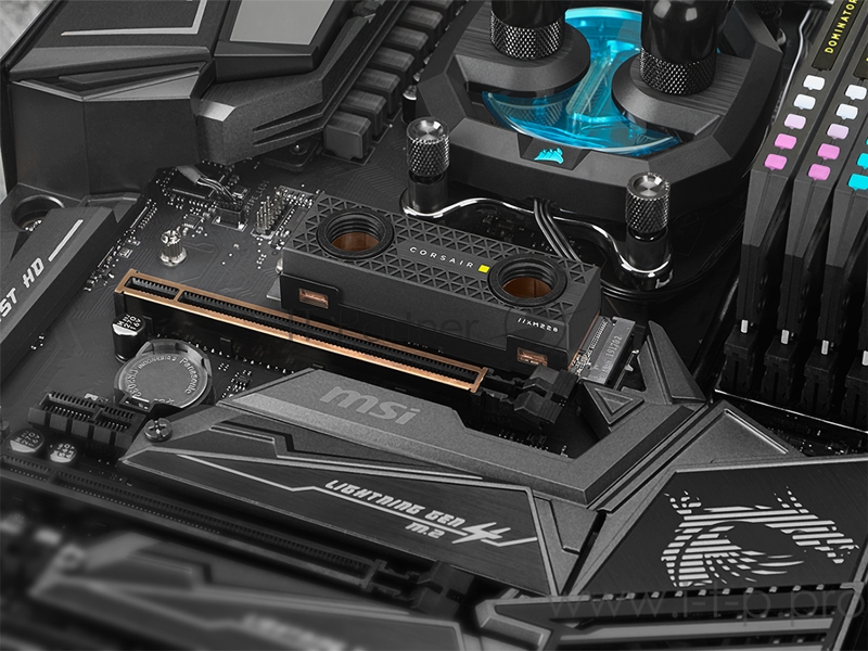 M.2 2280 2TB Corsair MP600 PRO Hydro X Edition Black Client SSD CSSD-F2000GBMP600HXE PCIe Gen4x4 with NVMe, 7000/6550, IOPS 800/660K, MTBF 1.7M, 3D T