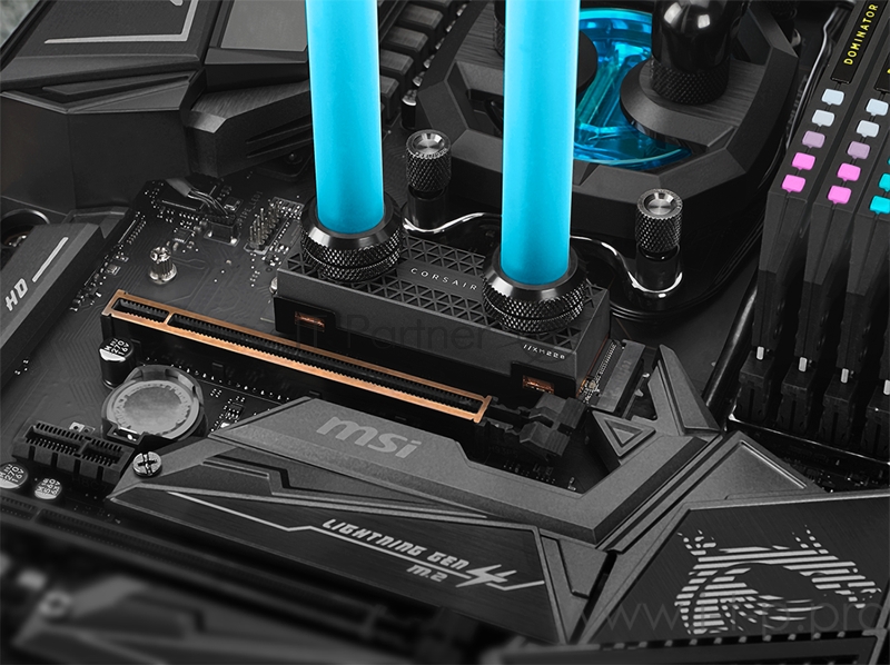 M.2 2280 2TB Corsair MP600 PRO Hydro X Edition Black Client SSD CSSD-F2000GBMP600HXE PCIe Gen4x4 with NVMe, 7000/6550, IOPS 800/660K, MTBF 1.7M, 3D T