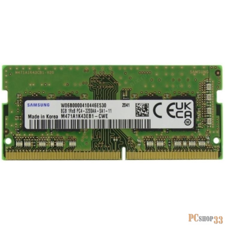 Память DDR4 8Gb 3200MHz Samsung M471A1K43EB1-CWE OEM PC4-25600 CL22 SO-DIMM 260-pin 1.2В original single rank