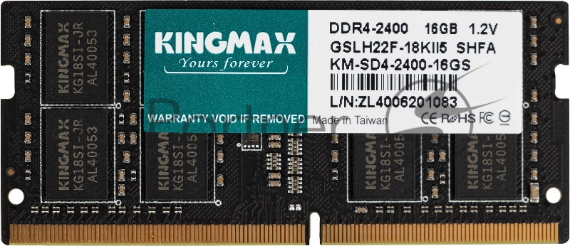 Память DDR4 16Gb 2400MHz Kingmax KM-SD4-2400-16GS RTL PC4-19200 CL17 SO-DIMM 260-pin 1.2В dual rank