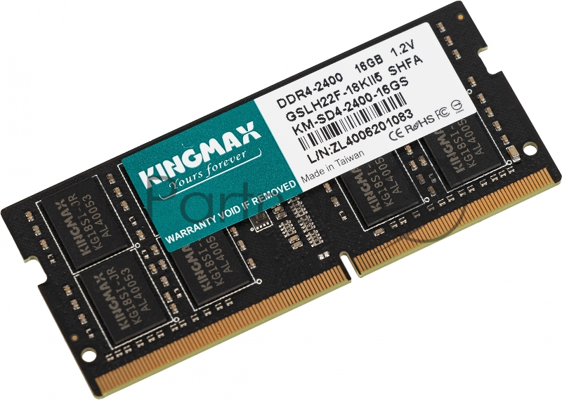 Память DDR4 16Gb 2400MHz Kingmax KM-SD4-2400-16GS RTL PC4-19200 CL17 SO-DIMM 260-pin 1.2В dual rank