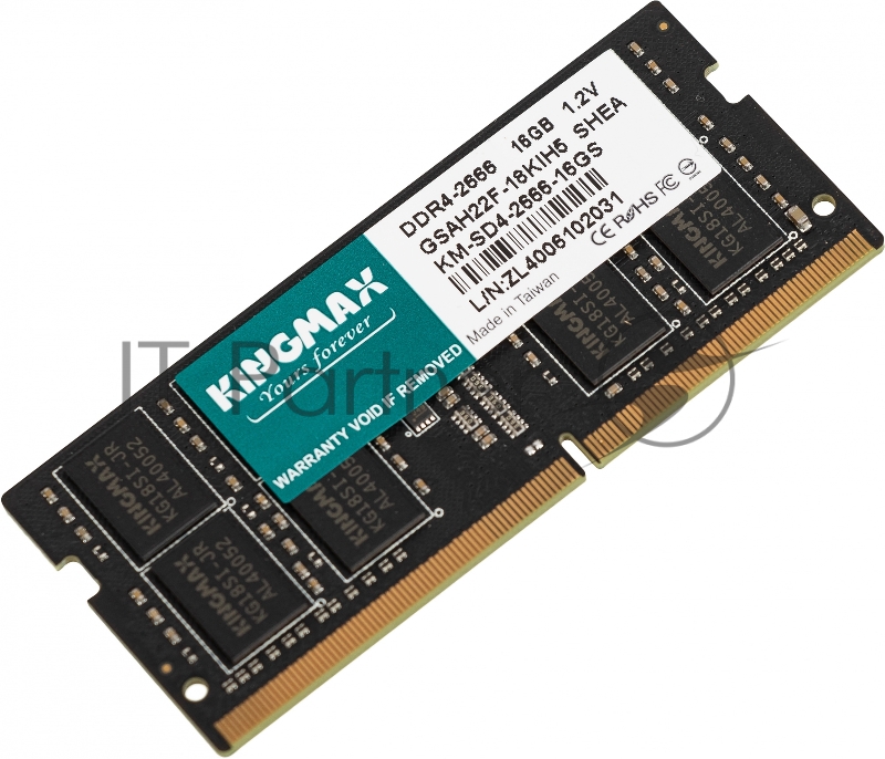 Память DDR4 16Gb 2666MHz Kingmax KM-SD4-2666-16GS RTL PC4-21300 CL19 SO-DIMM 260-pin 1.2В dual rank