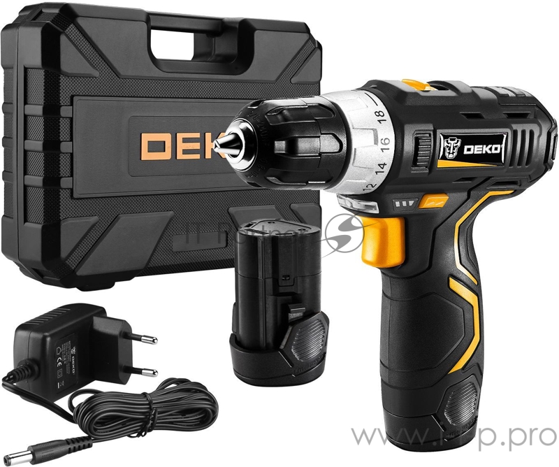 Дрель-шуруповерт Deko GCD12DU3 SET 3 аккум. патрон:быстрозажимной (кейс в комплекте)