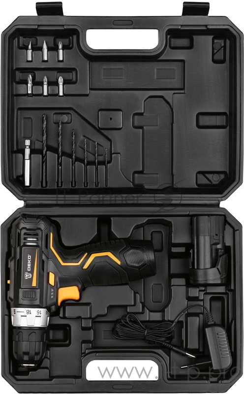 Дрель-шуруповерт Deko GCD12DU3 SET 3 аккум. патрон:быстрозажимной (кейс в комплекте)