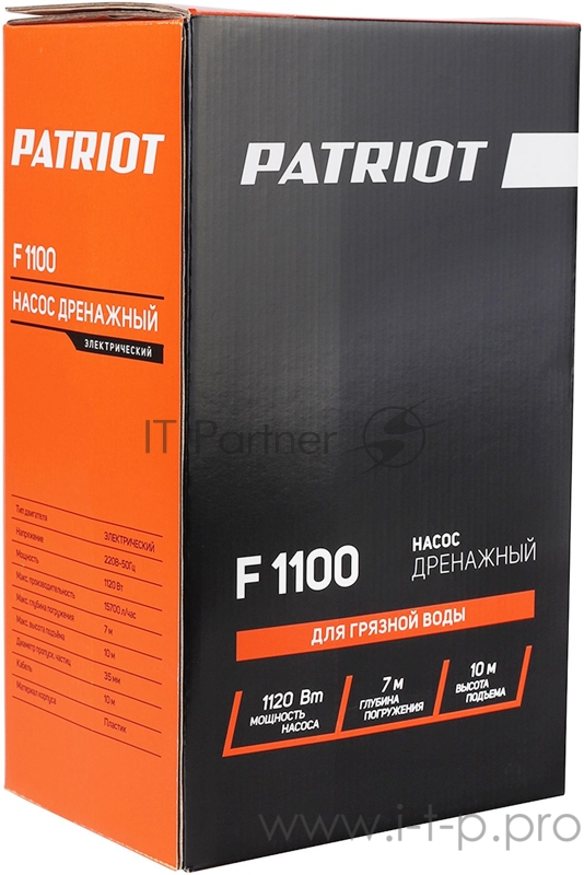 Насос садовый дренажный Patriot F 1100 1120Вт 15700л/час