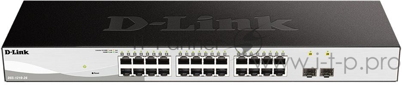 Коммутатор D-Link DGS-1210-26/CLI/F1B 24G 2SFP настраиваемый
