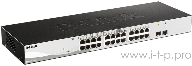 Коммутатор D-Link DGS-1210-26/CLI/F1B 24G 2SFP настраиваемый