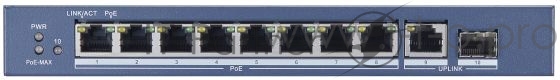 Коммутатор Hikvision DS-3E0510P-E 9G 1SFP 8PoE+ 110W неуправляемый
