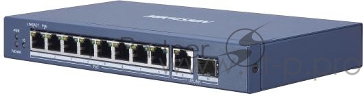 Коммутатор Hikvision DS-3E0510P-E 9G 1SFP 8PoE+ 110W неуправляемый