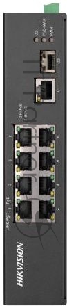 Коммутатор Hikvision DS-3T0310HP-E/HS 8x100Mb 1G 1SFP 6PoE+ 110W неуправляемый