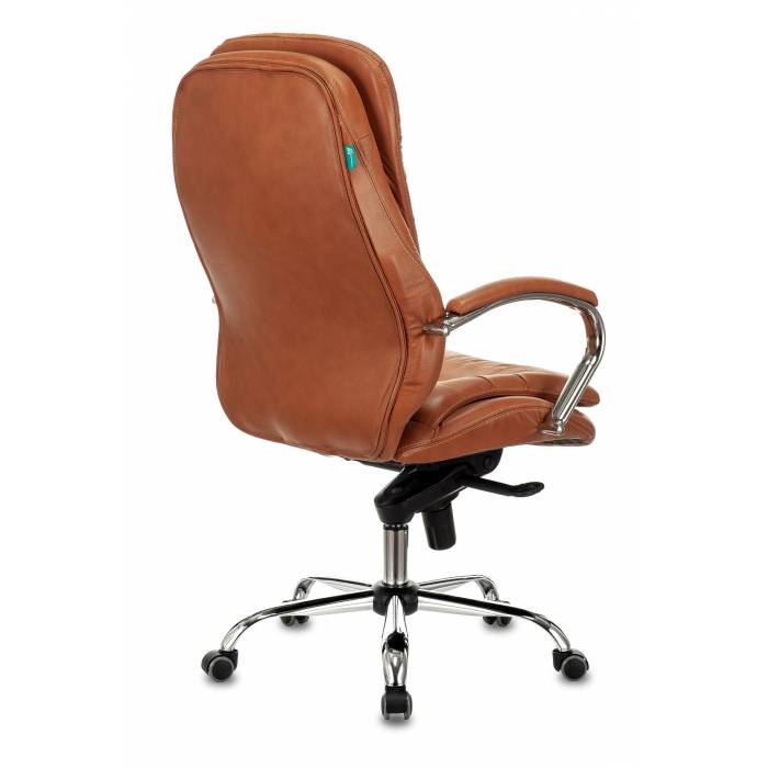 Кресло руководителя Бюрократ T-9950 рыжий Leather Ontano кожа крестовина хром