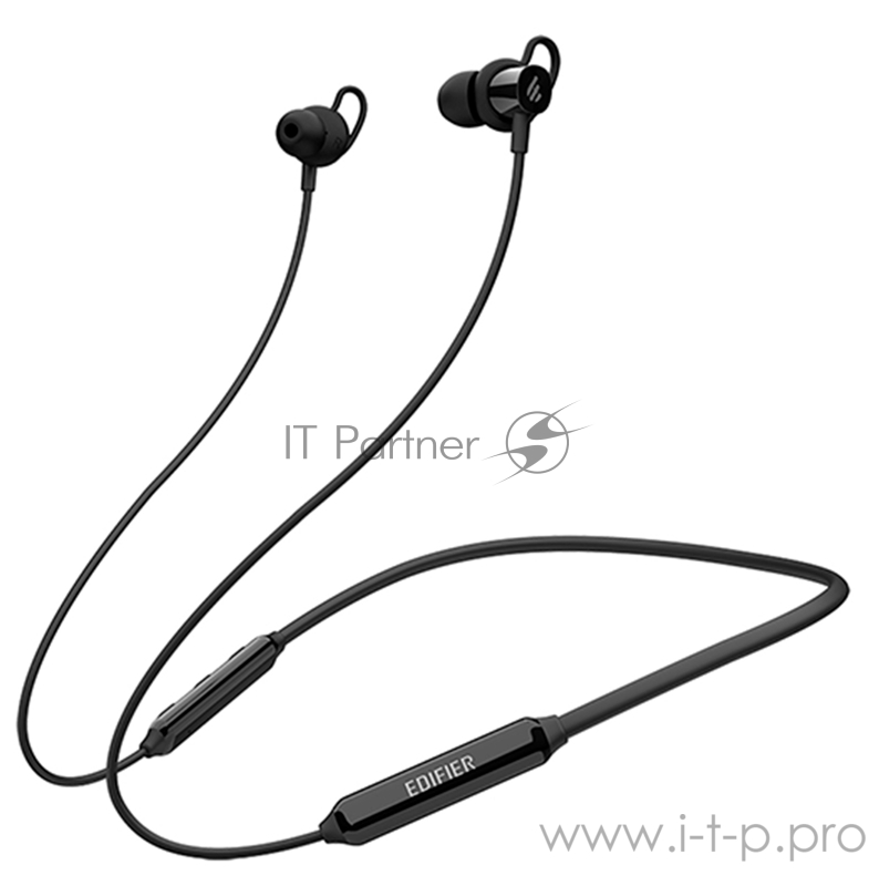 Гарнитура вкладыши Edifier W200BT Plus 0.5м черный беспроводные bluetooth в ушной раковине