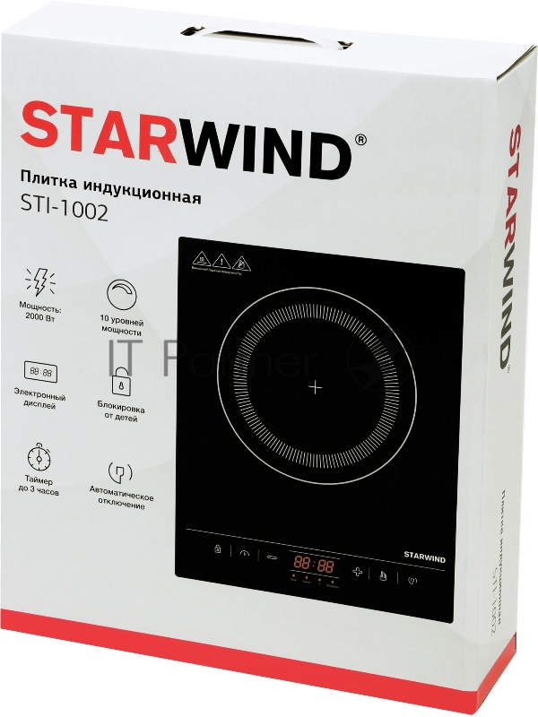 Плита Индукционная Starwind STI-1002 черный/серебристый (настольная)
