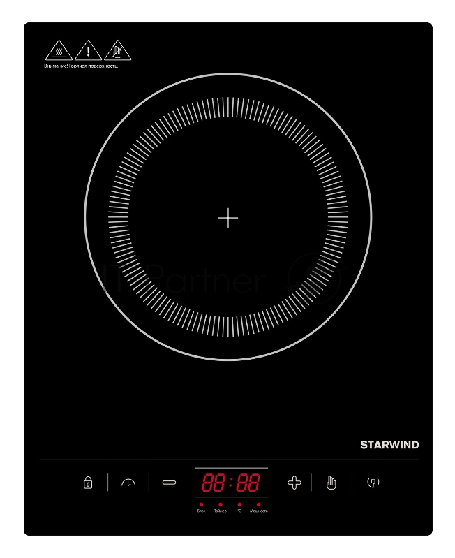 Плита Индукционная Starwind STI-1002 черный/серебристый (настольная)