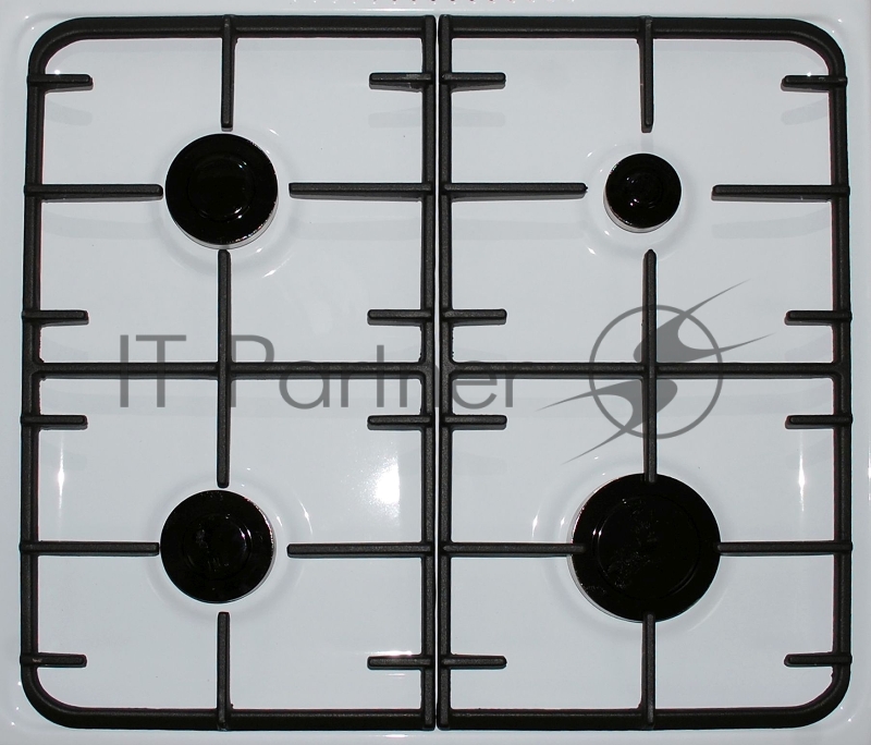 Плита Газовая Flama HG 6421 W белый (стеклянная крышка) реш.чугун