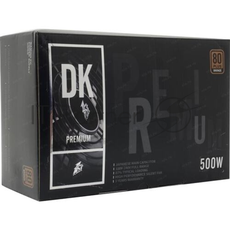 Блок питания 1STPLAYER DK PREMIUM 500W / ATX 2.4, APFC, 80 PLUS BRONZE, 120mm fan / PS-500AX
