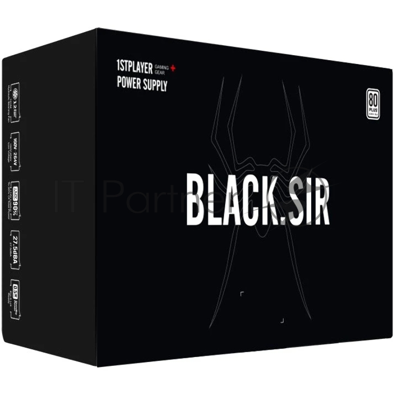 Блок питания 1STPLAYER BLACK.SIR 600W / ATX 2.4, APFC, 80 PLUS, 120 mm fan / SR-600W