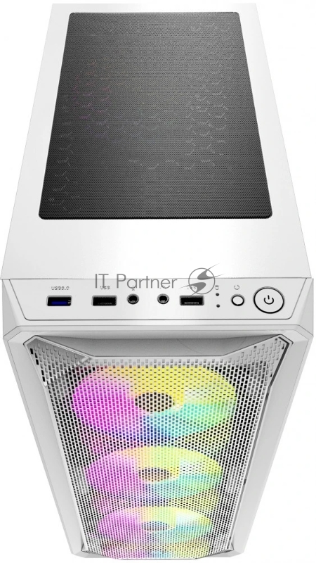 Корпус Powercase Mistral Z4 White, Tempered Glass, Mesh, 4x 120mm 5-color LED fan, белый, ATX (CMIZW-L4)