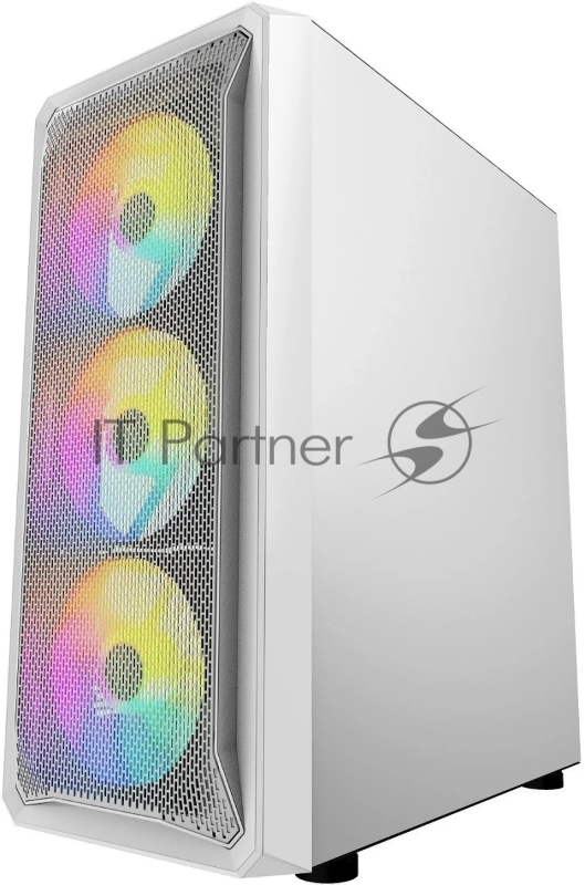 Корпус Powercase Mistral Z4 White, Tempered Glass, Mesh, 4x 120mm 5-color LED fan, белый, ATX (CMIZW-L4)