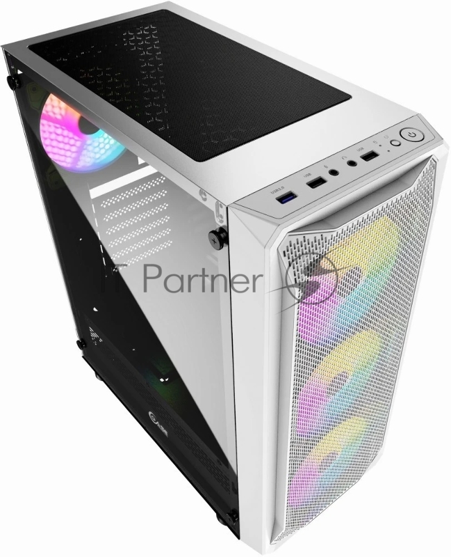 Корпус Powercase Mistral Z4 White, Tempered Glass, Mesh, 4x 120mm 5-color LED fan, белый, ATX (CMIZW-L4)