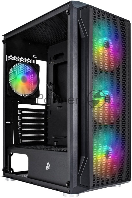 Корпус 1STPLAYER FIREBASE X5 / ATX, tempered glass / 3x140mm & 1x120mm LED fans inc. / X5-3G6P-1G6