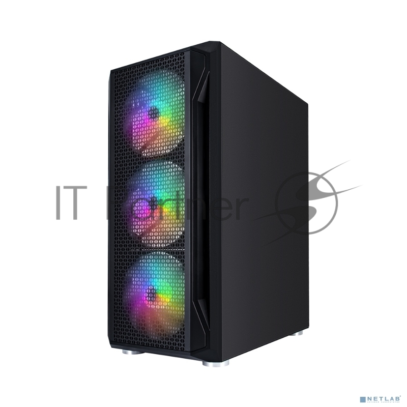 Корпус 1STPLAYER FIREBASE X5 / ATX, tempered glass / 3x140mm & 1x120mm LED fans inc. / X5-3G6P-1G6