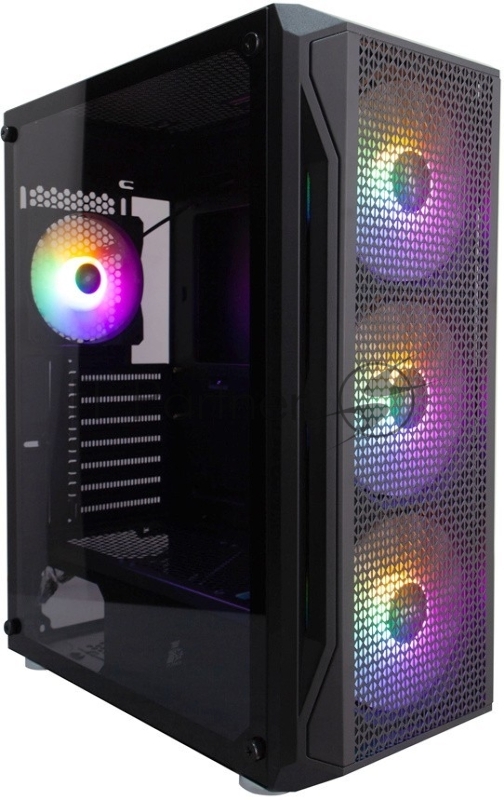 Корпус 1STPLAYER FIREBASE X5 / ATX, tempered glass / 3x140mm & 1x120mm LED fans inc. / X5-3G6P-1G6