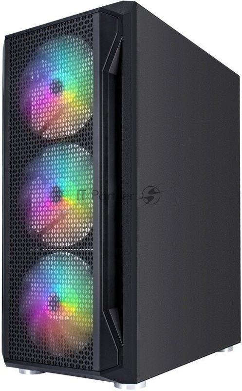 Корпус 1STPLAYER FIREBASE X5 / ATX, tempered glass / 3x140mm & 1x120mm LED fans inc. / X5-3G6P-1G6