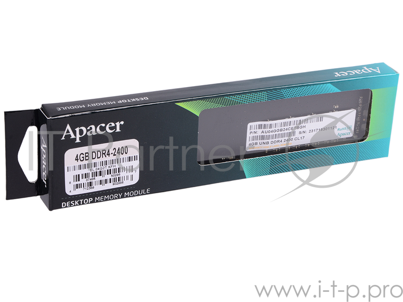 Модуль памяти Apacer DDR4 DIMM 4GB EL.04G2T.KFH {PC4-19200, 2400MHz}